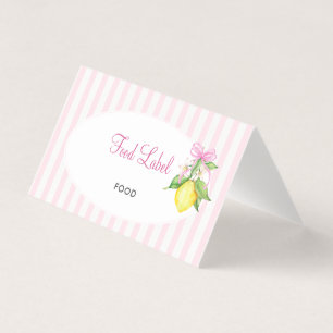 Coquette Rosa Citron Baby Shower Matetikett Kort