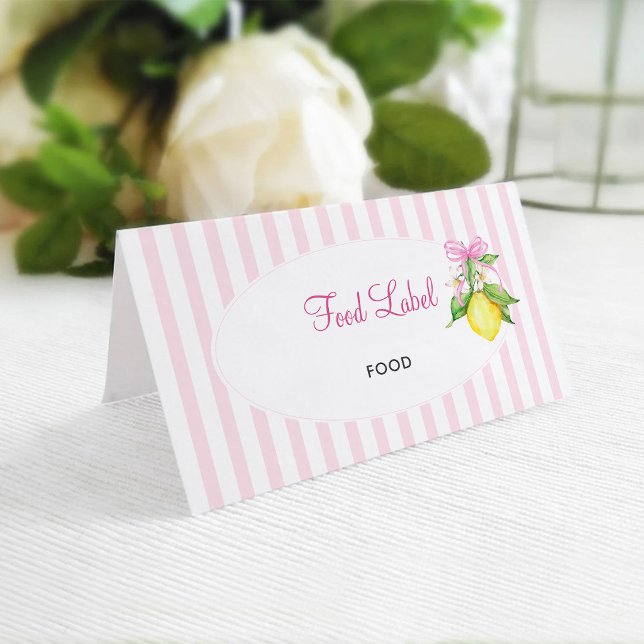 Coquette Rosa Citron Baby Shower Matetikett Kort (Skapare uppladdad)
