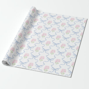 Coquette Rosa Förgätmigej Blå Slinga Trädgårdsstak Presentpapper