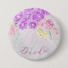 Coquette Rosa genomskinlig båge och blomma Bröllop Knapp