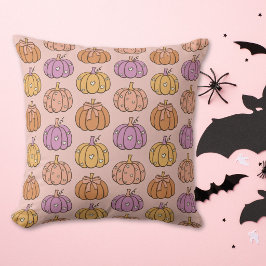 Coquette Rosa Halloween Flicka Pumpa Preppy Kudde