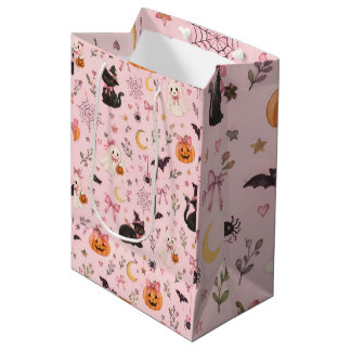 Coquette Rosa Halloween Spöke Svart Katt Pumpa