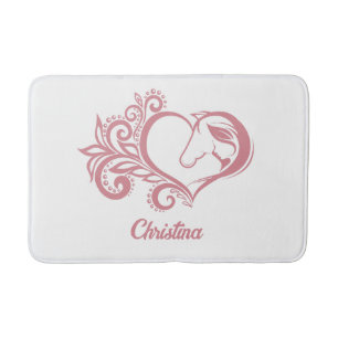 Coquette Rosa Heart Horse Girl Feminine Elegant Badrumsmatta