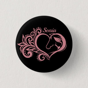Coquette Rosa Heart Horse Girl Feminine Elegant Knapp