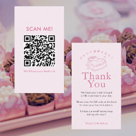 Coquette Rosa Hjärtkaka Lämna en Recension QR-kod Visitkort