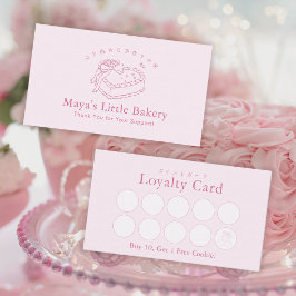 Coquette Rosa Hjärtkakel Bageri Loajalitet Visitkort