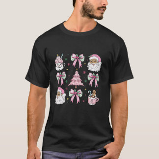 Coquette Rosa jul Bow African Brown Santa Co T Shirt