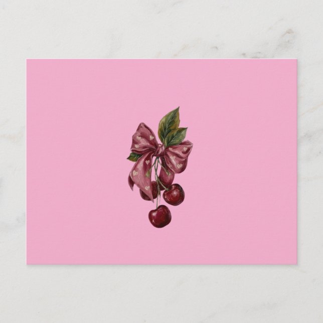 Coquette Rosa Körsbärsband Lumbalpåse Vykort (Framsida)