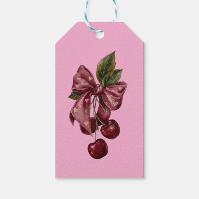 Coquette Rosa Körsbärslinnes Liten Lyrpillow Presentetikett (Framsidan)