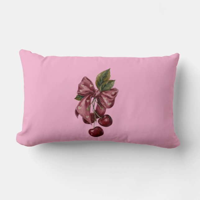 Coquette Rosa Körsbärslint Kudd Lumbarkudde (Framsida)