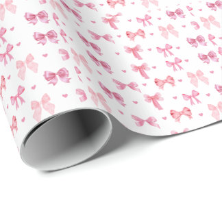 Coquette Rosa Mönster Cute Girly Ribbon Presentpapper