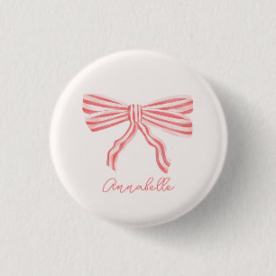 Coquette Rosa Randig Rosett Knapp
