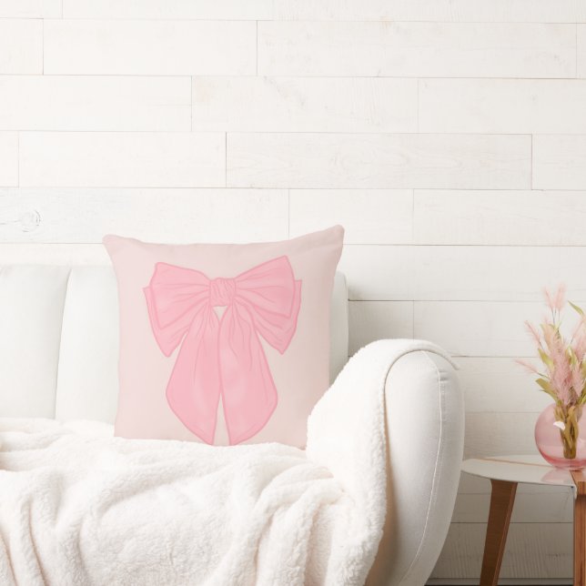 Coquette Rosa Ribbon Bow Kudde (Soffa)