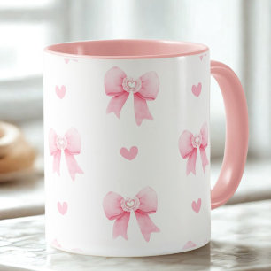 Coquette Rosa Slingor & Hjärtan Mugg