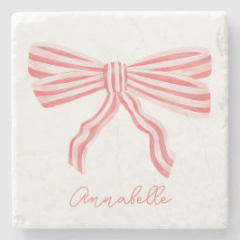 Coquette Rosa Stripe Bow Stenunderlägg