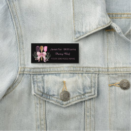 Coquette Rosa Utensils Bakery Cooking Namnbricka