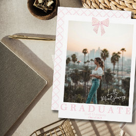 Coquette Rosa Vit Slöja Examen Inbjudan