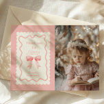 Coquette Rosa Watercolor Bow 1:a födelsedagen Tack Kort<br><div class="desc">Ta del av och glädjen i din flicka första födelsedag med vårt vackra Photo Cute Rosa Bow Coquette 1:a födelsedag - tack ditt kort. Detta kort för personlig är perfekten för att uttrycka tacksamhet till gästerna när de vårdar de värdefulla minnen som kom under firande. Anpassadet med ett foto från...</div>