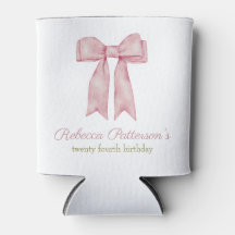 Coquette Rosa Watercolor Bow Feminine Bday Party