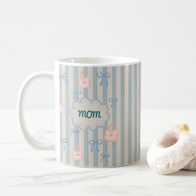 Coquette Rosett band Mors dag Personlig Namn Kaffemugg (Med munk)