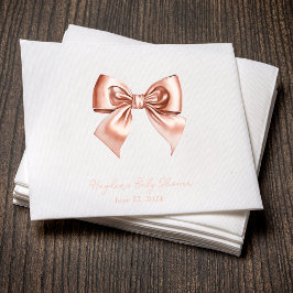 Coquette Satin Cream Bow Personlig Napkin Pappersservett