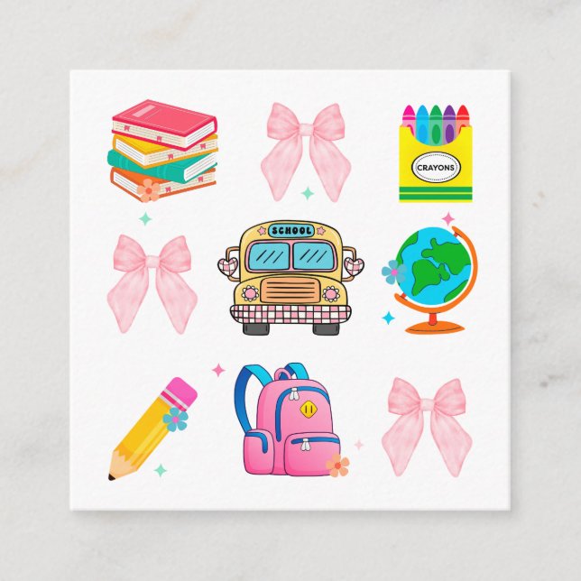 Coquette School,Back to school Shirts,Teacher Coq Tilläggskort (Framsida)