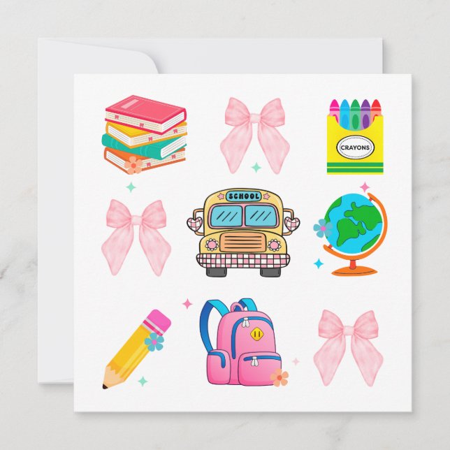 Coquette School ,Back to school ,Teache Julkort (Framsida)