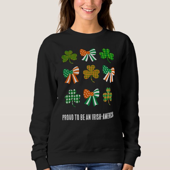 Coquette Shamrock PROUD IRISH-AMERICAN St Patricks T Shirt (Framsida)