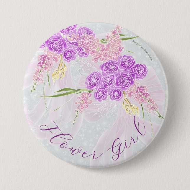 Coquette Sheer Pink båge Bouquet FG Knapp (Framsida)