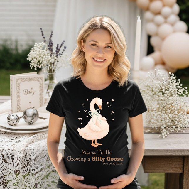 Coquette Silly Goose Green Mommy-to-Be, Pregnancy  T Shirt (Coquette Silly Goose Green Mommy-to-Be, Pregnancy T-Shirt)