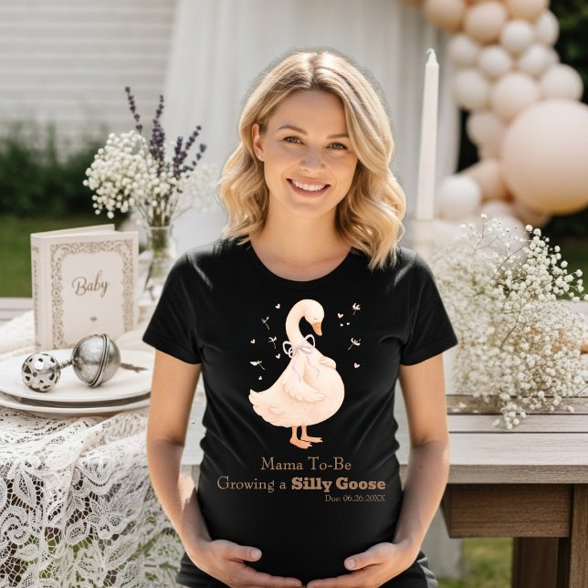 Coquette Silly Goose Pink Mommy-to-Be, Pregnancy  T Shirt (Coquette Silly Goose Pink Mommy-to-Be, Pregnancy T-Shirt)