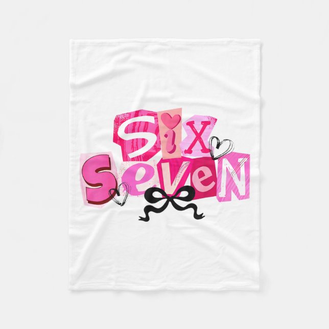 Coquette Six Seven Valentine Funny Saying 67 Meme  Fleecefilt (Framsidan)