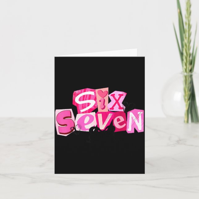 Coquette Six Seven Valentine Funny Saying 67 Meme  Kort (Framsida)