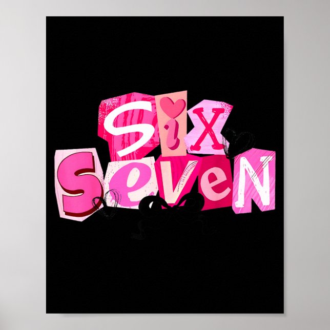 Coquette Six Seven Valentine Funny Saying 67 Meme  Poster (Framsidan)