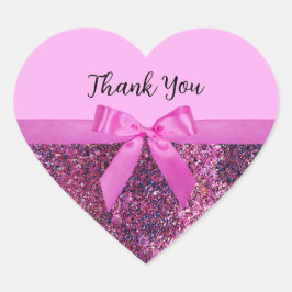 Coquette-slöja & rosa lila glitter Namnskrift Hjärtformat Klistermärke