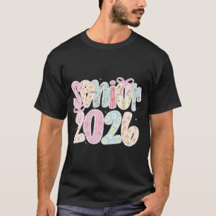 Coquette Snöre Blommigt Pastel Senior 2026 Senior  T Shirt