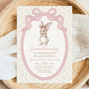 Coquette Some Bunny 1-års inbjudan
