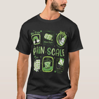 Coquette Stamp Pain Scale Shamrock Trauma Nurse Pa T Shirt