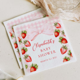Coquette Strawberry Baby Shower Pappersservett