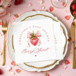 Coquette Strawberry Baby Shower Pappersservett