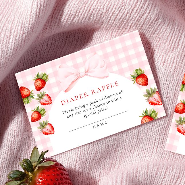 Coquette Strawberry Baby Shower Raffle Tilläggskort (Skapare uppladdad)