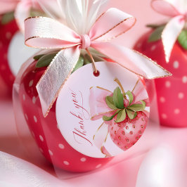 Coquette Strawberry Berry Första födelsedag Gåvor Etiketter