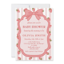 Coquette Strawberry Berry Sweet Pink Baby Shower 
