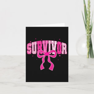 Coquette Survivor Rosa Ribbon Breast Cancer Awaren Kort