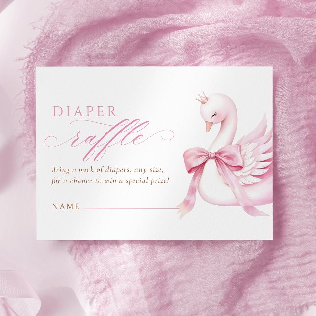 Coquette Svan Princess Baby Shower Raffle Tilläggskort (Skapare uppladdad)