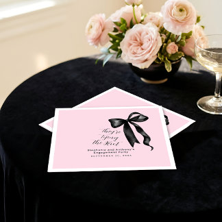 Coquette svart bowsch blush rosa förlovningsfest pappersservett