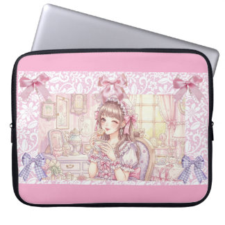 Coquette Tea Time – Pastel Ribbon  Laptop Fodral