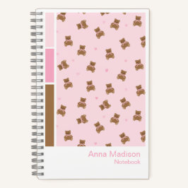 Coquette Teddy Bears Vertical Palette Notebook