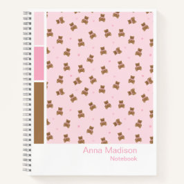 Coquette Teddy Bears Vertical Palette Notebook
