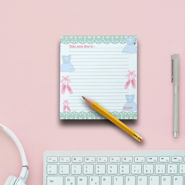 Coquette-tema Ballet Personalize Anteckningsblock (Skapare uppladdad)